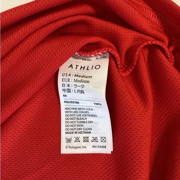 Athlio T-Shirt Men’s Size Medium Color Red 100% Polyester - Picture 5 of 6